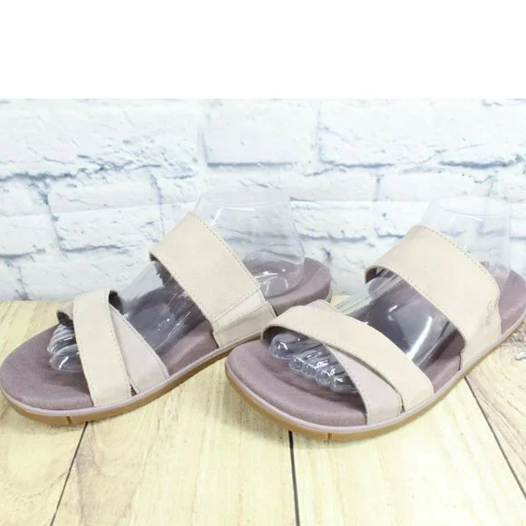 LL Bean Go-Anywhere Purple Leather Slip-On Comfort Strap Sandals Size 10 M - Picture 2 of 9